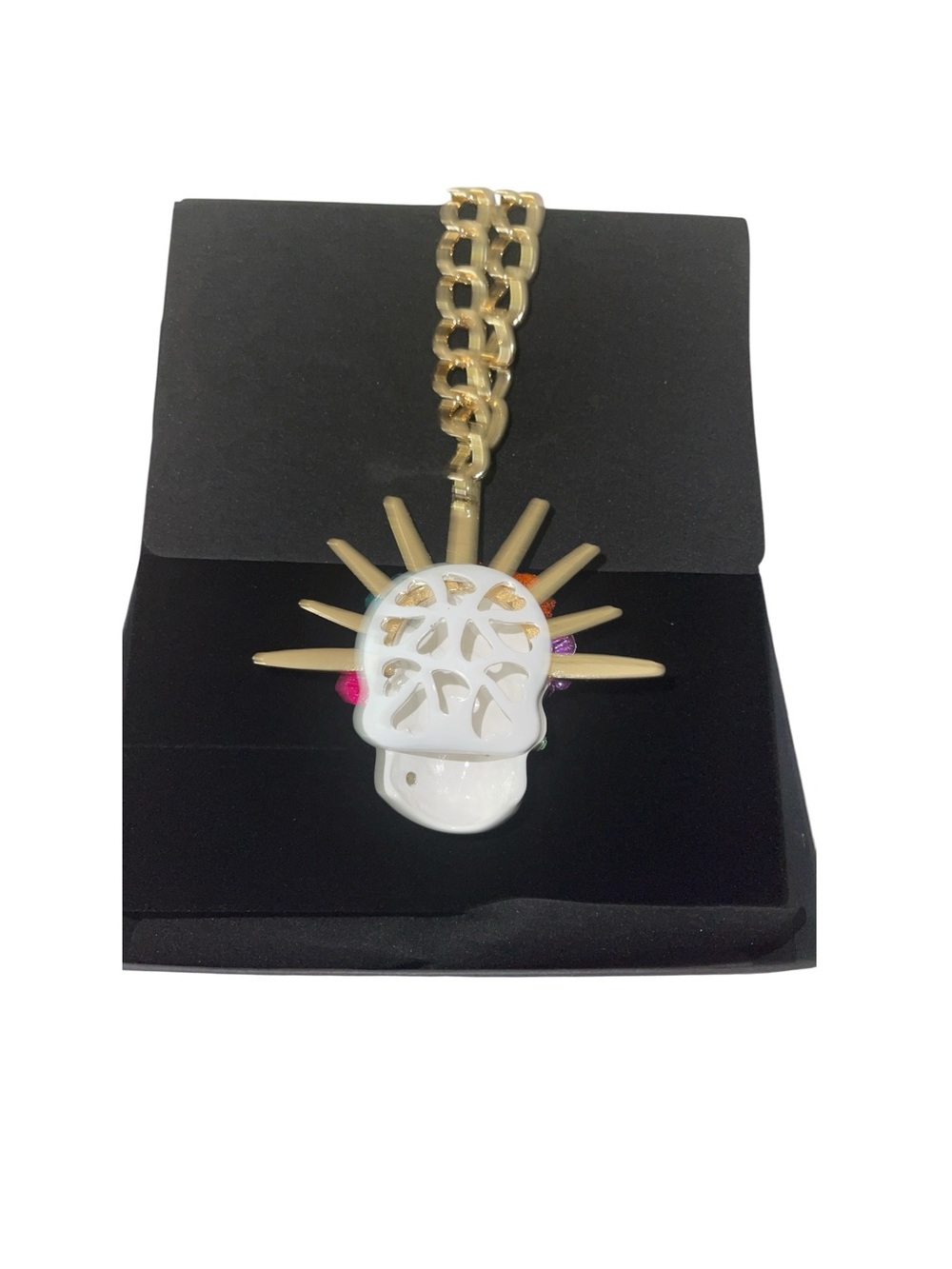 BETSEY JOHNSON SUGAR SKULL BRIDE CROWN PENDANT NECKLACE - Picture 6 of 7